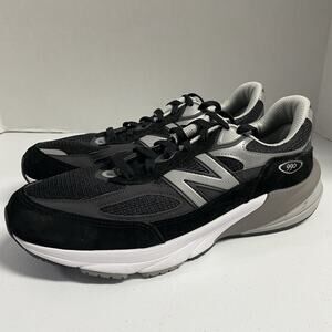 New Balance 990v6 Made in USA Black Silver M990BK6 Size 12 Suede Low Top Shoe